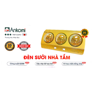 Đèn sưởi nhà tắm 3 bóng Ankomi AKM03T Nhật Bản